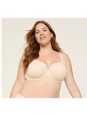 NWT Cacique Cotton Lightly Lined T-Shirt Bra 42DDD in Beige